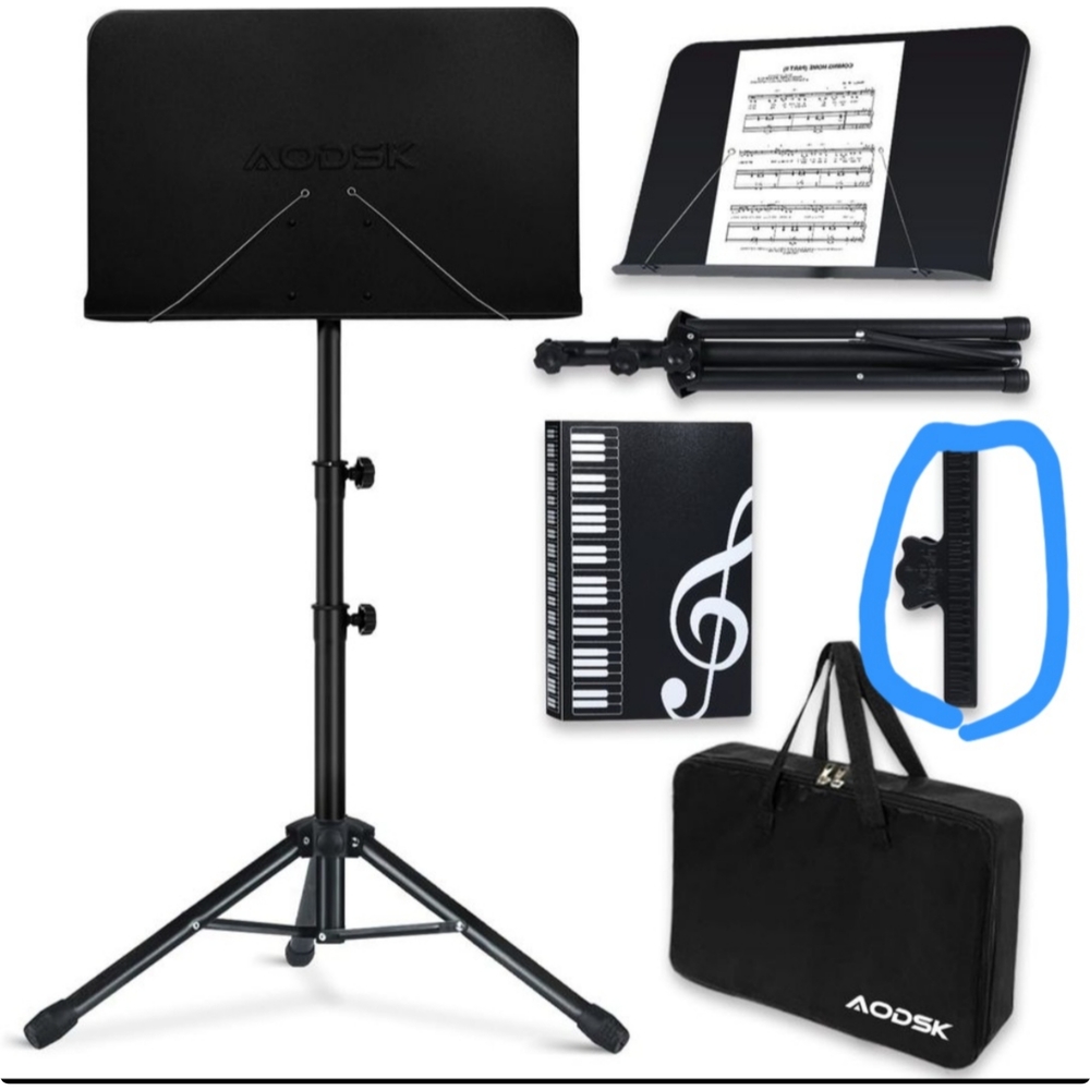 Black Music Stand with Carrying Bag